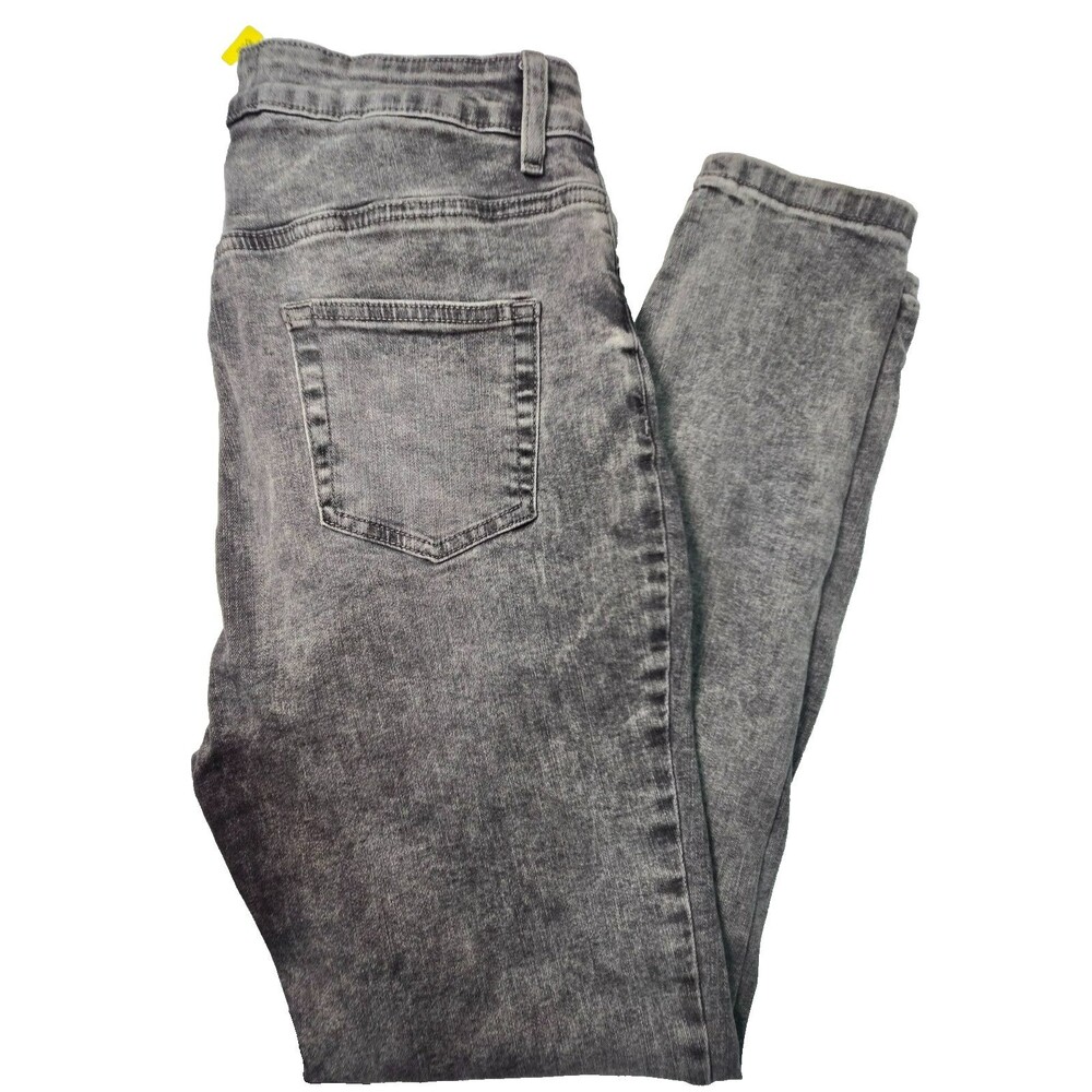 Primark High-Waisted Acid Wash Charcoal Gray Skinny Jeans – Size US 10 / UK 14